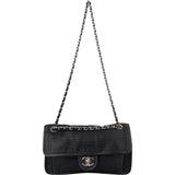 Chanel Perforated Lambskin Palladium Single Flap Crossbody Bag
