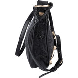 Baleciaga Black Leather City Crossbody Bag