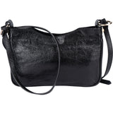 Baleciaga Black Leather City Crossbody Bag