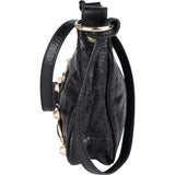 Baleciaga Black Leather City Crossbody Bag