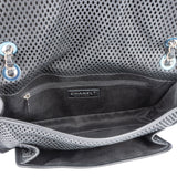 Chanel Perforated Lambskin Palladium Single Flap Crossbody Bag
