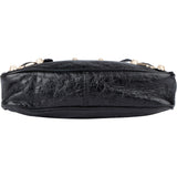 Baleciaga Black Leather City Crossbody Bag