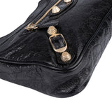 Baleciaga Black Leather City Crossbody Bag
