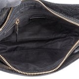 Baleciaga Black Leather City Crossbody Bag