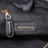 Baleciaga Black Leather City Crossbody Bag