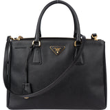 Prada Black Saffiano Leather Galleria Handbagg