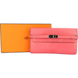 Hermès Pink Clemence Leather Kelly Wallet