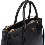 Prada Black Saffiano Leather Galleria Handbagg