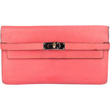 Hermès Pink Clemence Leather Kelly Wallet
