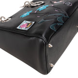 Christian Dior Black Leather Patch Embellished Lady Dior Handbag