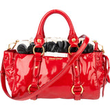 Miu Miu Tricolor Flower Patent Leather Handbag