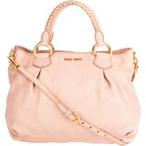 Miu Miu Rose Calf Leather City Handbag