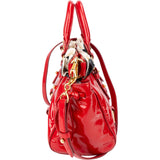 Miu Miu Tricolor Flower Patent Leather Handbag