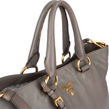 Prada Grey Leather Vitello Handbag