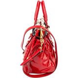 Miu Miu Tricolor Flower Patent Leather Handbag