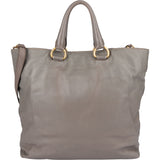 Prada Grey Leather Vitello Handbag