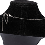 Chanel Grey Corrugated Decorated CC Necklace