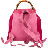 Gucci Pink Suede Bamboo Backpack