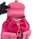 Gucci Pink Suede Bamboo Backpack