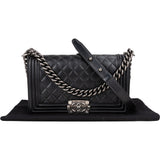 Chanel Quilted Lambskin Boy Single Flap Crossbody Bag