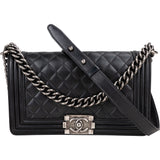 Chanel Quilted Lambskin Boy Single Flap Crossbody Bag