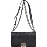 Chanel Quilted Lambskin Boy Single Flap Crossbody Bag