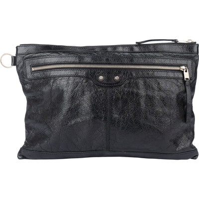 Balenciaga Black Leather City Clutch