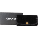 Chanel Noir Velvet 24K Gold Jewelry Pouch