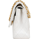 Chanel Quilted Lambskin 24K Gold Medium Double Flap Crossbody Bag