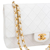 Chanel Quilted Lambskin 24K Gold Medium Double Flap Crossbody Bag