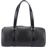 Louis Vuitton Noir Epi Leaher Soufflot Handbag