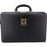 Louis Vuitton Noir Epi Leather Serviette Business Handbag