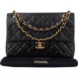 Chanel Quilted Lambskin 24K Gold Small Double Flap Shoulder Bag