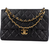 Chanel Quilted Lambskin 24K Gold Small Double Flap Shoulder Bag