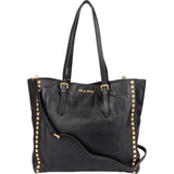 Miu Miu Black Leather Spikes Shoulder Bag