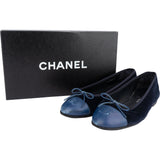 Chanel Blue Satin Ballerinas (36 1/2)