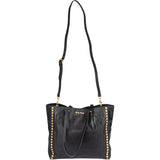 Miu Miu Black Leather Spikes Shoulder Bag