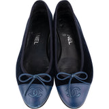 Chanel Blue Satin Ballerinas (36 1/2)