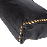 Miu Miu Black Leather Spikes Shoulder Bag