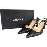 Chanel Black Leather CC Pumps (36,5)