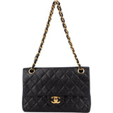 Chanel Quilted Lambskin 24K Gold Small Double Flap Shoulder Bag