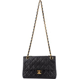 Chanel Quilted Lambskin 24K Gold Small Double Flap Shoulder Bag