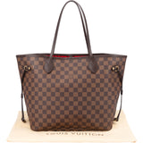 Louis Vuitton Damier Ebene Monogram Neverfull MM Shopper Handbag