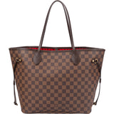 Louis Vuitton Damier Ebene Monogram Neverfull MM Shopper Handbag