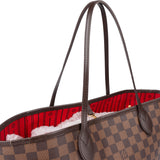 Louis Vuitton Damier Ebene Monogram Neverfull MM Shopper Handbag