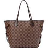 Louis Vuitton Damier Ebene Monogram Neverfull MM Shopper Handbag