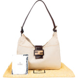 Fendi Classic Cotton Limited Baguette Buckle Shoulder Bag