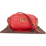 Gucci Quilted Leather Marmont GG Crossbody Bag