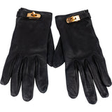 Hermès Black Leather Kelly Gloves