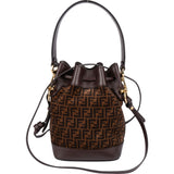Fendi FF Monogram Mini Zucca Bucket Crossbody Bag